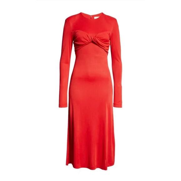 Farm Rio Twisted Cup Midi Dress - Size Small - Red (New) - Picture 3 of 6